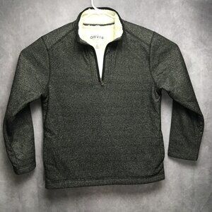 Orvis 1/4 Zip Sweater Shirt size Medium Long Sleeve Gray Insulated Pullover‎